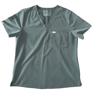 Figs Womens Size L Slate Gray Green Catarina One Pocket Medical Scrub Top FW1000